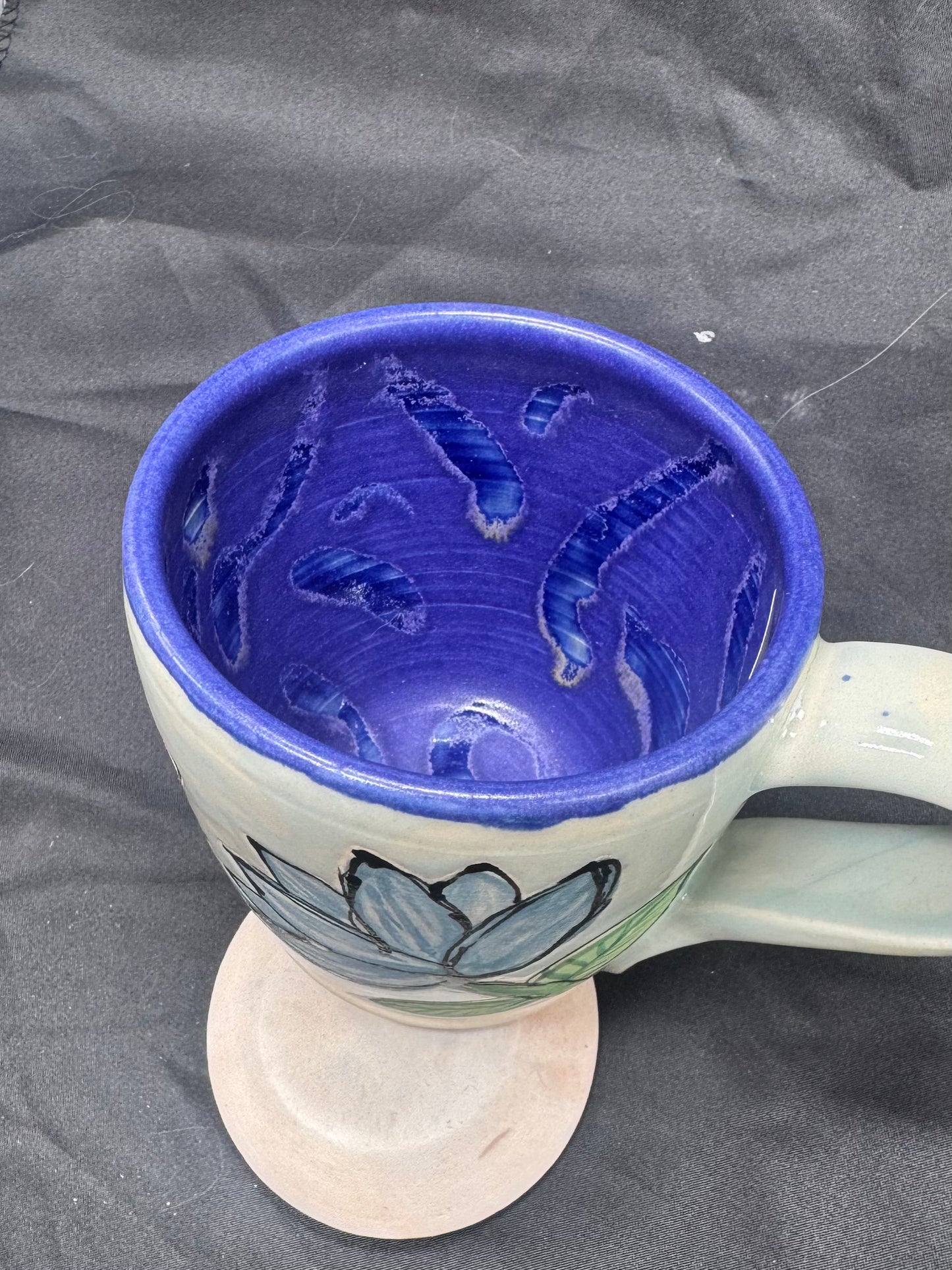 Mug- Flowers, Purple and Turquoise