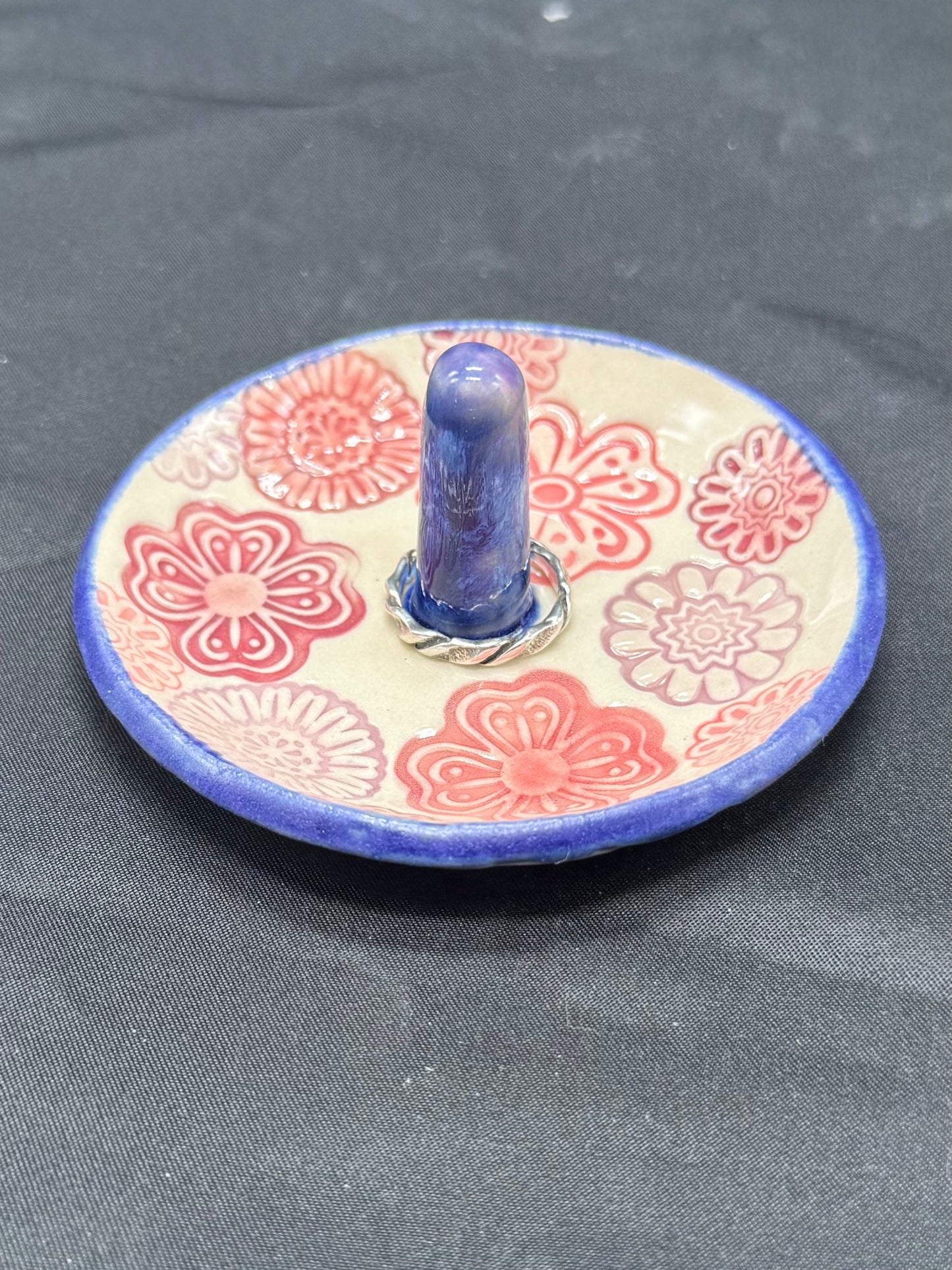 Ring Holder- Purple Flowers