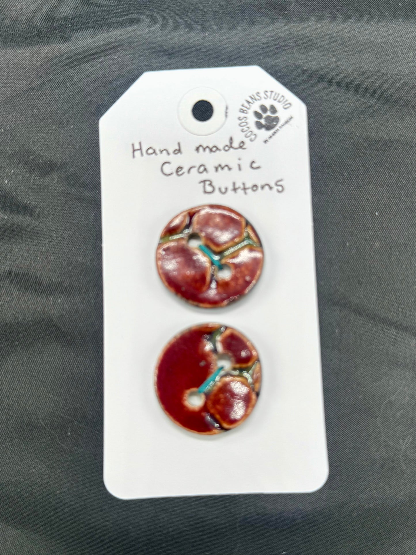 Buttons- Red Geometric