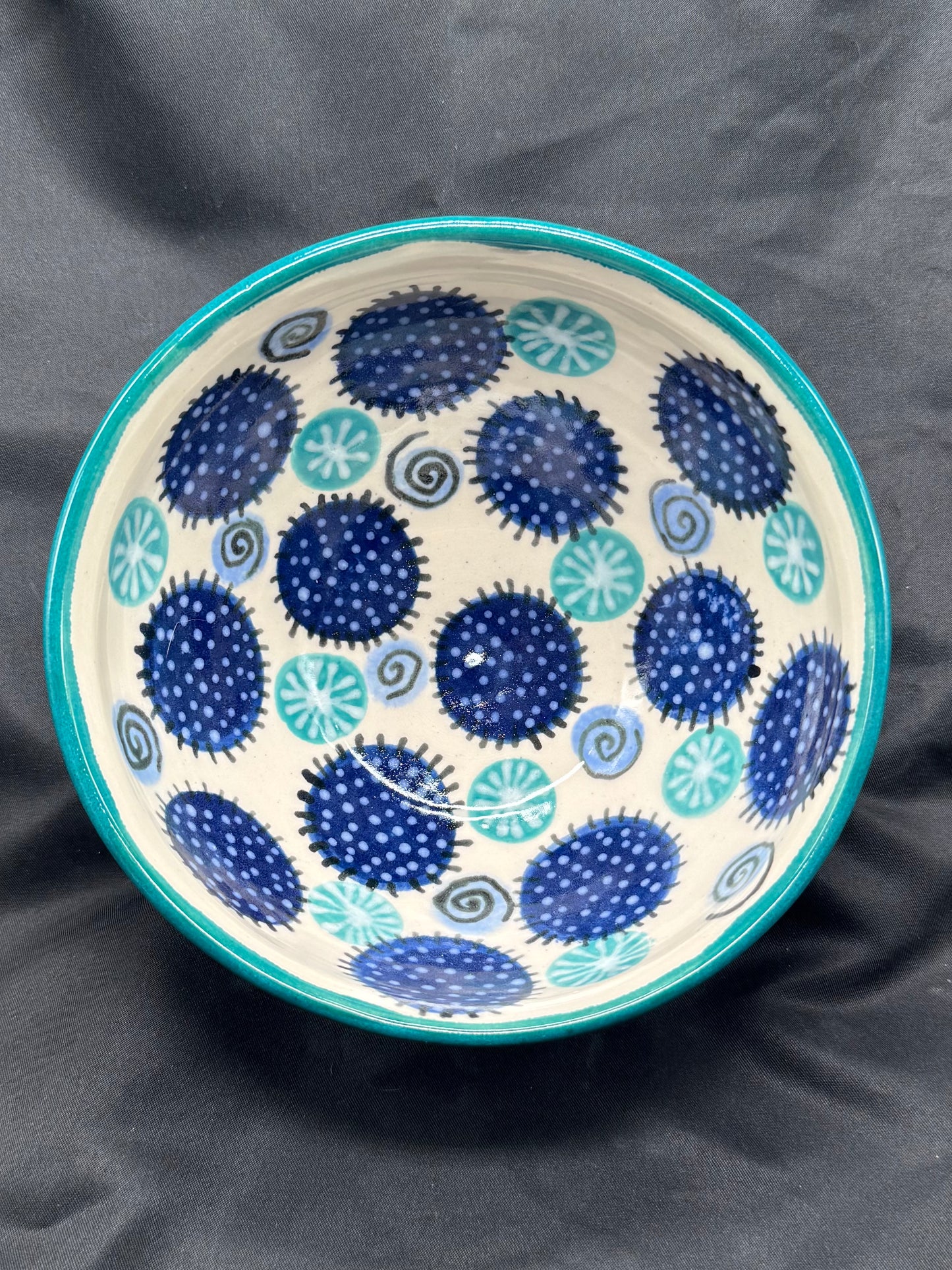 Bowl- Dancing Blue Dots