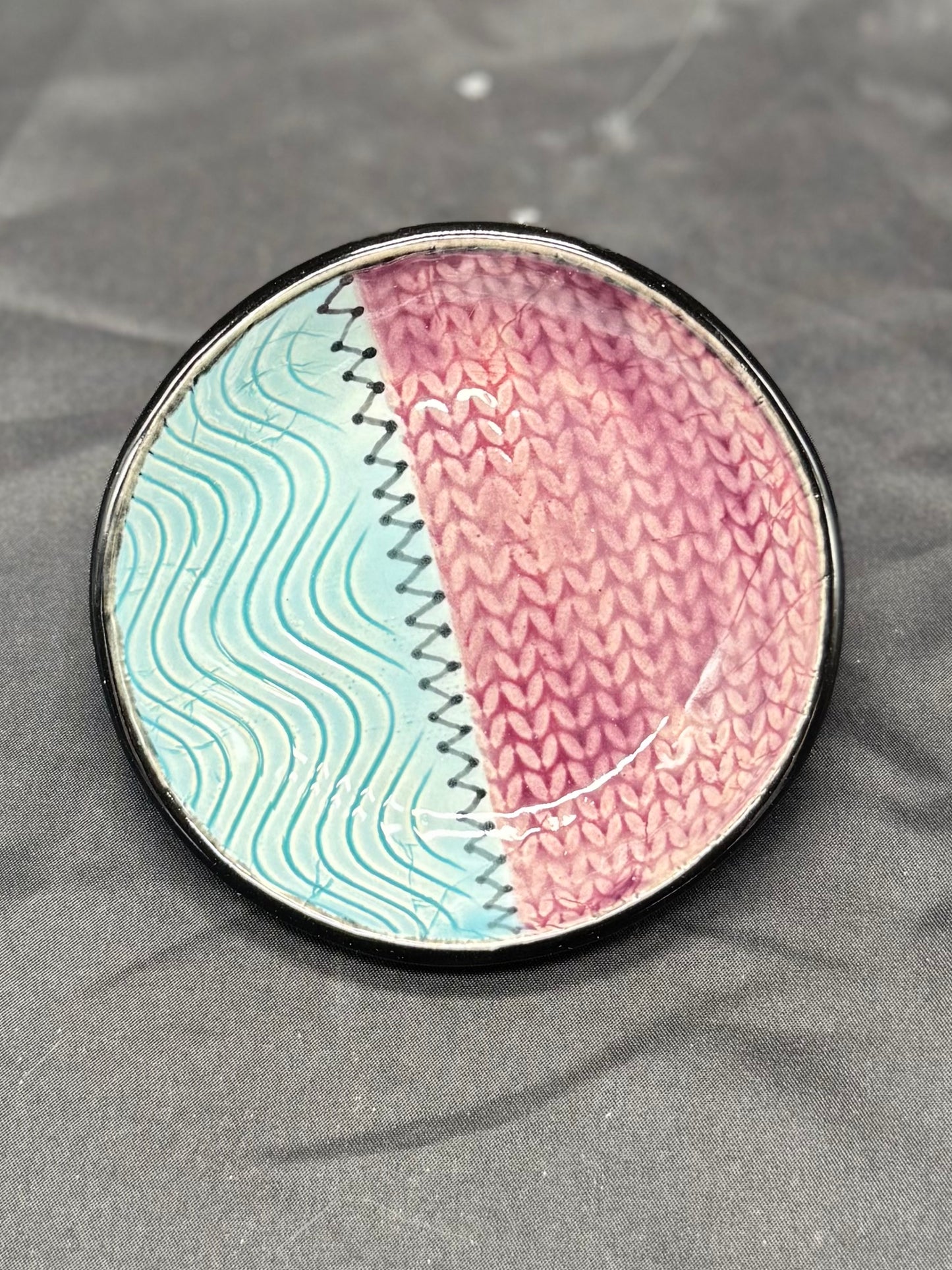 Trinket Dish- Purple/Blue Patchwork