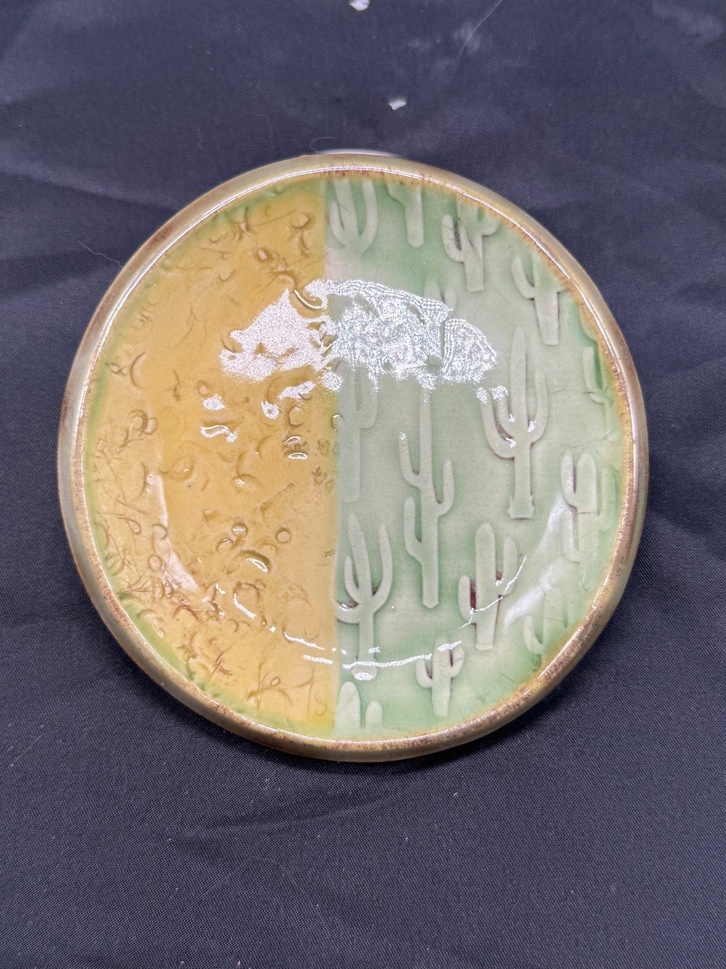 Trinket Dish- Yellow/Green Cacti