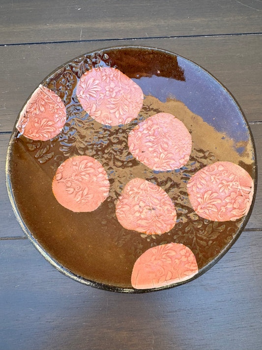 Pink/Black Footed Plate